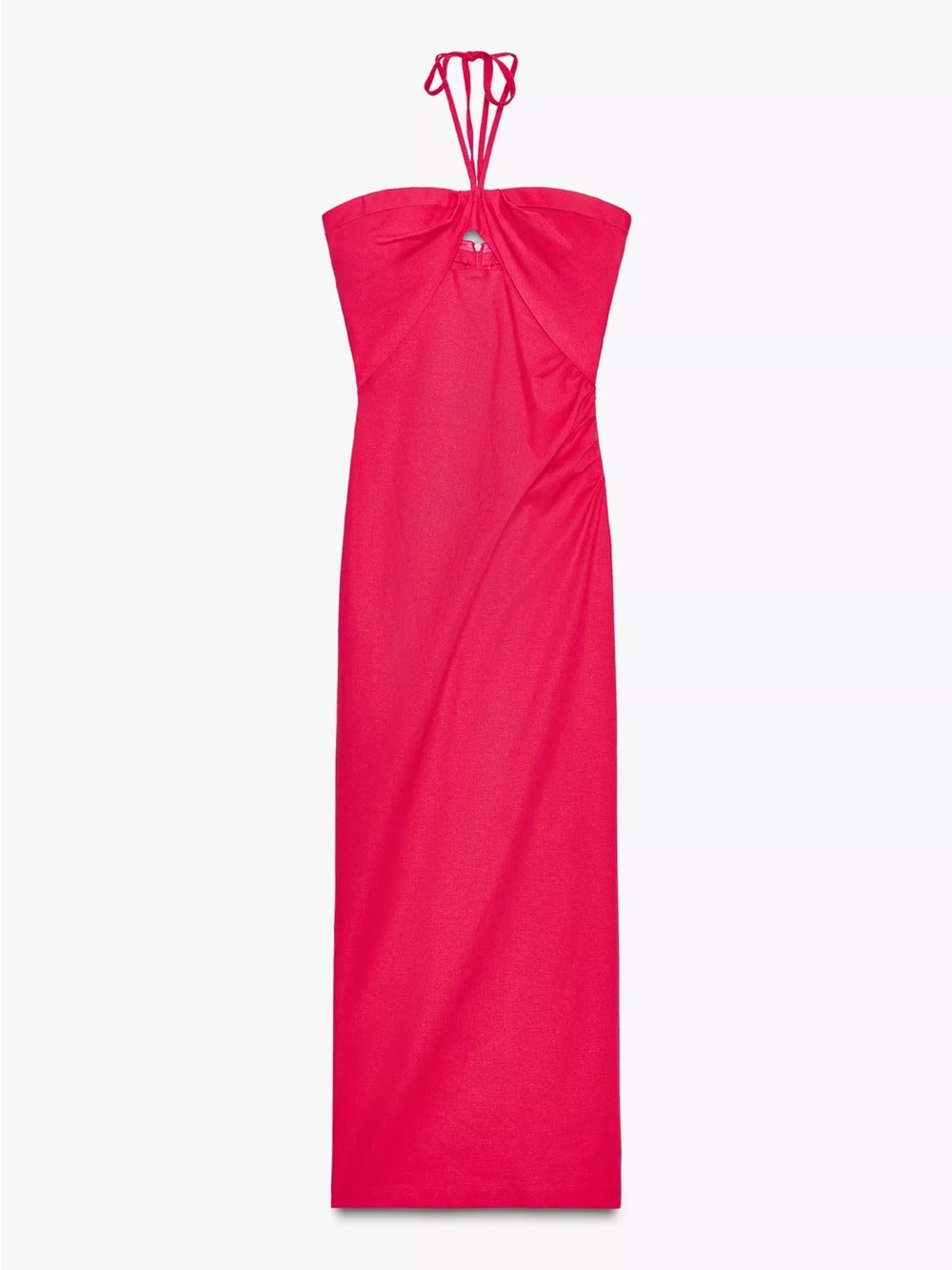Zara midi Strapless Halter Midi Dress Size M